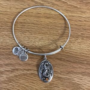 Alex and Ani Dragon Charm Silver Bangle